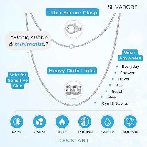 Silvadore Gold/Silver Chain for Men Necklace (2/4/6mm) - Stainless Steel Cuban Link Chain for Men (18K/925 Plated) - Thin, Non-Tarnish & Waterproof Jewelry - GIFT-READY - (18/20/22/24 Inch)4