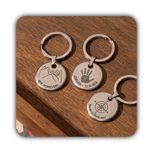 Porte-clés coordonnées personnalisé en argent Hongyu Silver gravé