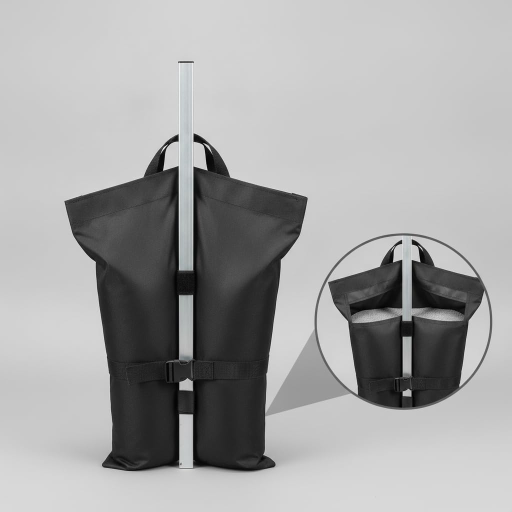 para Carpas y Cenadores, Bolsa para Toldo y Sombrilla, para Mercado, Saco de Arena de fijación para Tienda de campaña, tamaño Grande, Doble Tubo, Capacidad para 22.5 kg, 4 Unidades