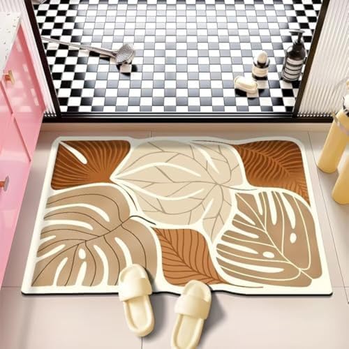 Tapis de bain super absorbant 60x90cm en diatomite non glissé - 2