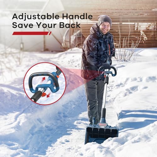 Electric Snow Shovel, 40V | 13-Inch | Cordless Snow Blower, Battery Powered Snow Blower with Directional Plate & Adjustable Front Handle (2 * 20V Battery & Dual Quick Charger Included)