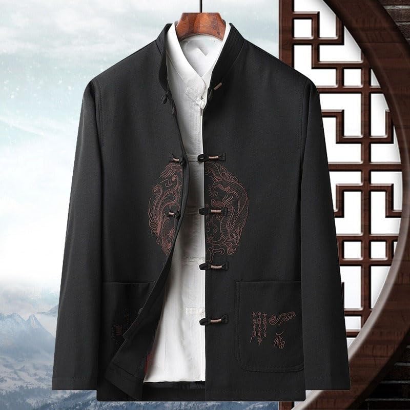 Men's Shirt Spring Autumn Zhongshan Suit Tops for Men