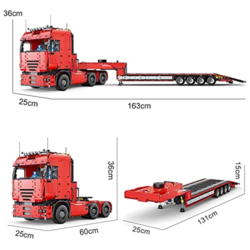 Mould 19005 Technik LKW mit Anhänger, 8193 Teile, MK 19005T Technic Große Anhänger Modell, mit Fernbedienung und 9… – Bild 8