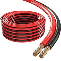 Lumonic Lautsprecherkabel | 5m Rot Schwarz | 2X 2,5mm² CCA | HiFi Boxenkabel | Audio Zwillingsleitung