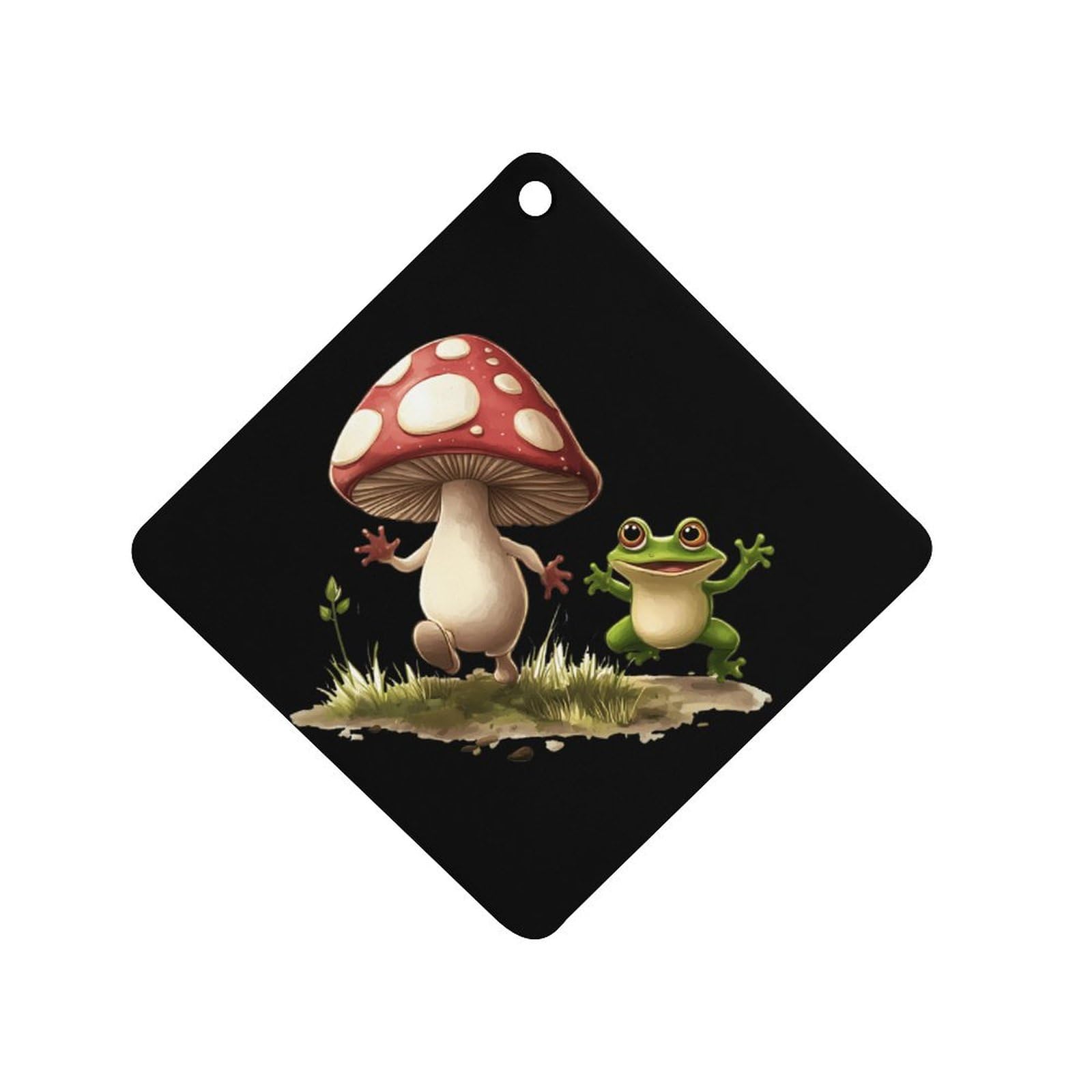 Mushroom Frogs Car Air Freshener Hanging Aromatherapy Tablets for Car Accessories Rhombus
