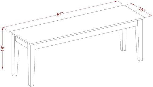 Miniatura 8 de East West Furniture CANO6C-MAH-W - Juego de mesa de comedor de 6 piezas contiene una mesa de cocina rectangular y 4 sillas de comedor con banco, 36