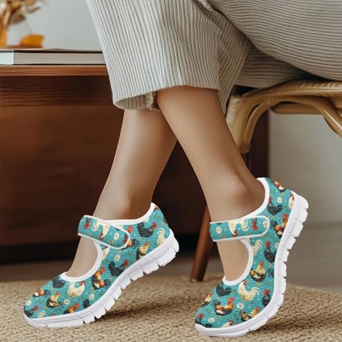 Coloranimal Shoes for Women Dressy Casual Mary Jane Shoes Womens Flats Lightweight Buckle Strap Slip On Shoes Womens Casual Shoes White Sole4
