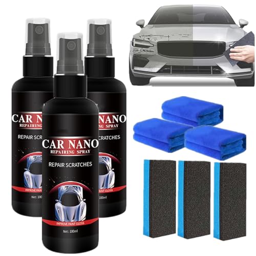Nano Car Spray, Nano Scratch Remover, Scratch Repair, Car Repair Spray Ceramic Coating Polishing Spraying (100ML,3 PCS)
