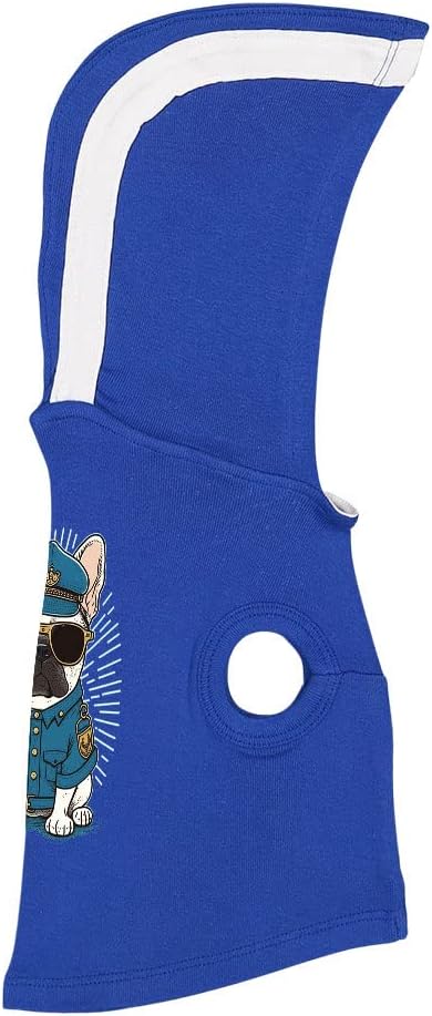 Police Design Dog Shirt with Hoodie - Pug Dog Hoodie - Cartoon Dog Clothing - Gray White, XL