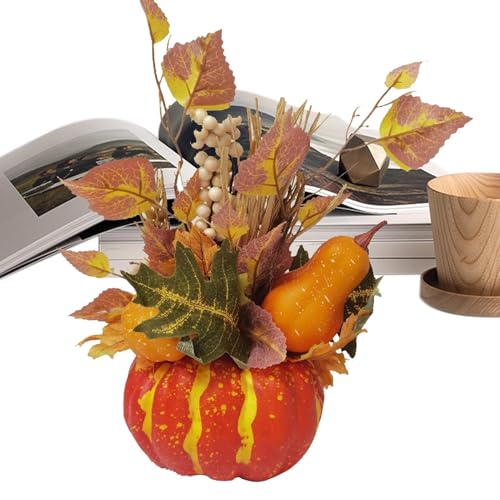 Calabazas para decoración, decoración de mesa de cosecha, decoración de calabazas de cosecha para decoraciones de temporada para el hogar y mesa de granja