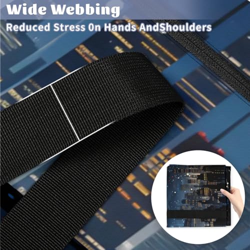 Night City Extra Large Moving Bags Heavy Duty Storage Bags Bright City Cloth Wrap Around Handles Double Zipper Reusable Convenient Foldable Storage Tote for Travel Camping Space Save4