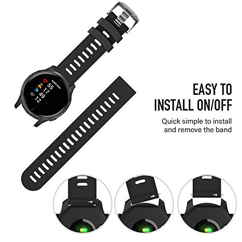 Compatible for Garmin Venu Band LvBu Sport Replacement Strap Soft Silicone Straps Compatible for Garmin Venu GPS Smartwatch (Black) - Image 4