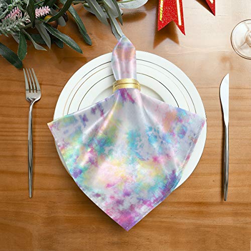 Servilletas de tela ALAZA con patrón Tie Dye rosa, pack 6 miniatura 5