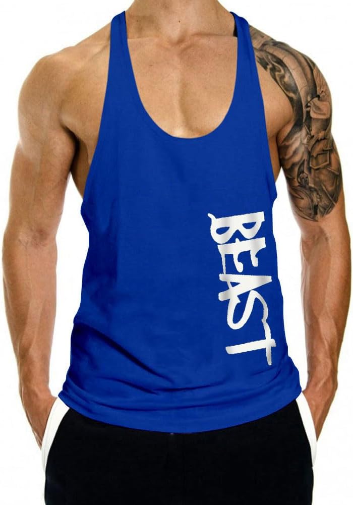 Men's Tank Tops Sleeveless Shirts Y-Back Gym Workout Stringer Tank Tops Bodybuilding Fitness T-Shirts