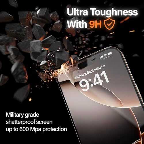 URUCHI URUCHI iPhone 14 Pro İle Uyumlu PREMIUM [2'li Paket] Hizalama Aparatlı ve Takılırken Camın Altında Kesinlikle Toz Bırakmayan Darbelere Karşı Ekstra Güçlü Ekran Koruyucu Cam - Görsel 4