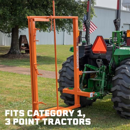 Titan Attachments 3 Point Fence Stretcher and Unroller Heavy Wire Fencing Fits Cat 1 Tractors, Quick Hitch Compatible, Holds 60" x 36" Diameter Roll, Landscaping Equipment