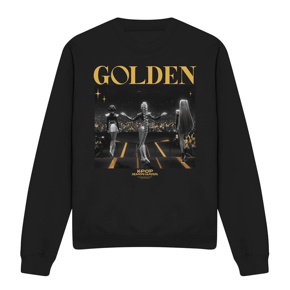 Kpop Demon Hunters Huntrix Golden Stage Unisex Sweatshirt, Black, XX-Large