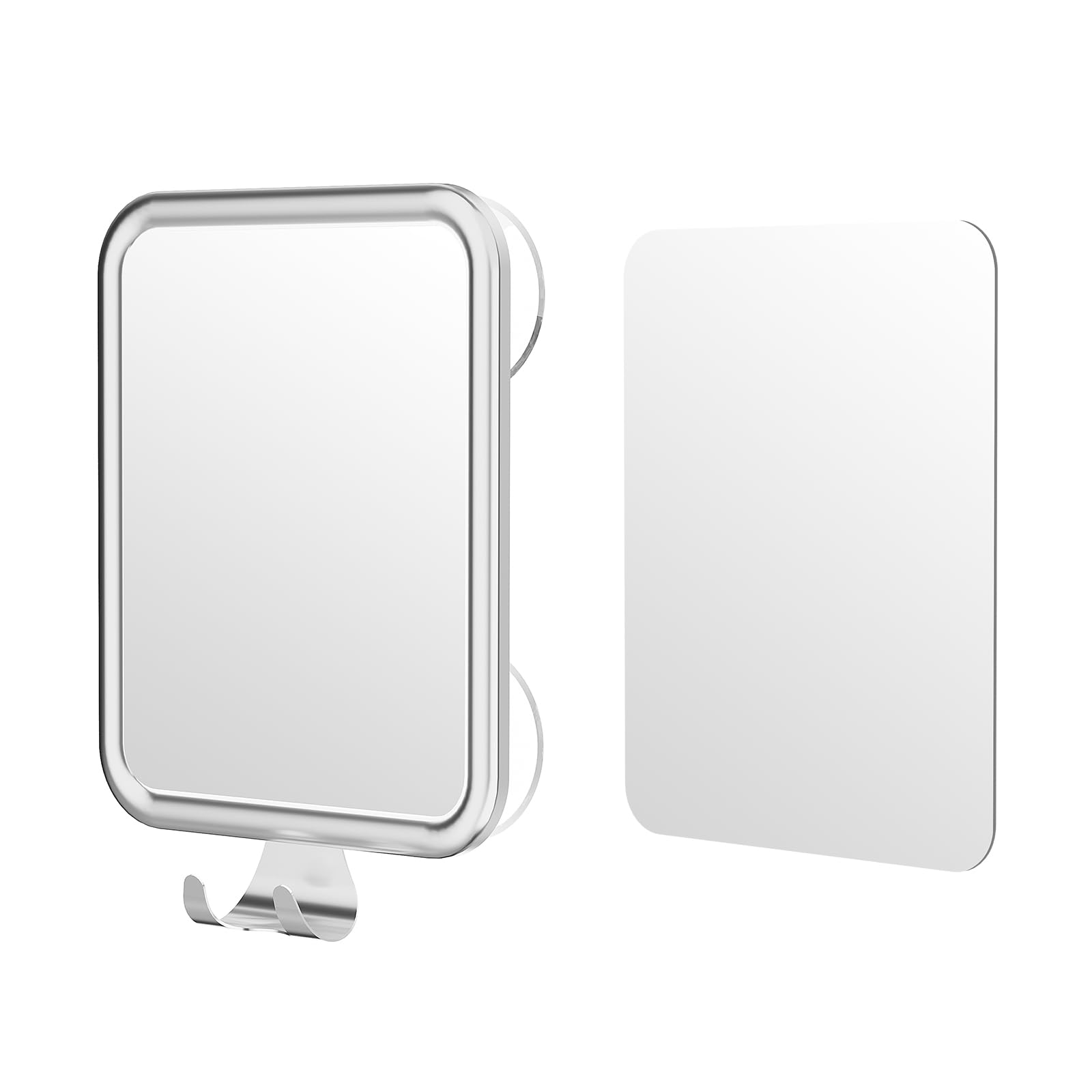 Replaceable Lens Fogless Shower Mirror for Shaving Premium Aluminum Alloy Frame with Stainless Steel Hook Guaranteed Anti-Fog Coating