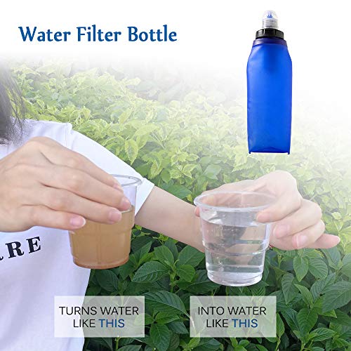 Garrafa, Andoer Frasco flexível flexível dobrável Saco de filtro de água Bexiga Garrafa de filtração
