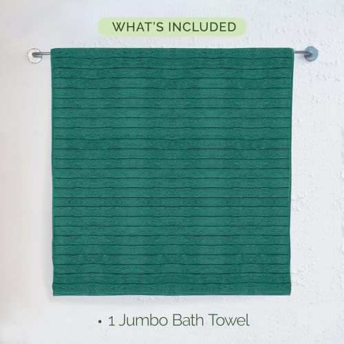 Image of Elegant Comfort 100% Turkish Cotton Corduroy Ribbed Luxury Jumbo Bath Towel Ultra Soft - 35 x 70 Inch - Luxury Spa Premium Hotel Quality Highly Absorbent and Quick Dry Large Bath Towel, Turquoise