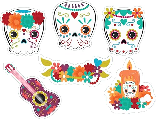 Cruise Ship Door Decorations 6 Piece Day of The Dead Halloween Cruise Bundle, Funny & Fun Party Decor - Decorative Magnetic Favors for Fridge, Locker, Whiteboard - Ships Stateroom