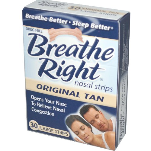 Breathe Right Nasal Strips, Extra Strength Tan Nose Strips, Drug-Free Nasal Congestion Relief for...