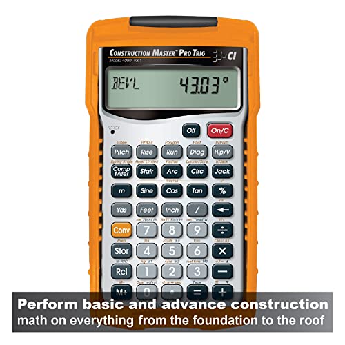 Calculated Industries 4080 Construction Master Pro Trig Advanced Construction Math Feet-Inch-Fraction Calculator With Full Trig Function For Architects, Engineers, Contractors, Estimators And Framers #TOP2