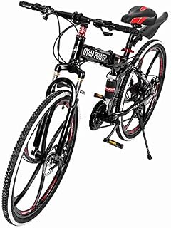 26 in Outroad Mountain Bike for Adults,MKLEKYY 21 Speed Folding Bike Double Disc