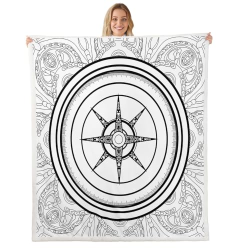 Image of Feelyou Nautical Fleece Throw Blanket Vintage Compass Sherpa Blanket Ocean Adventure Plush Blanket Sea Fuzzy Blanket Throw 40 inchx50 inch