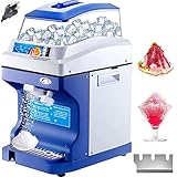 Pudibei電動式 アイススライサー かき氷メーカー かき氷機 適切な氷：2～4cm 業務用 家庭用 110V 消費電力250-300W 容量2-5L 製氷能力120-200kg/h (300W-200KG/H-5Lホッパ容量)