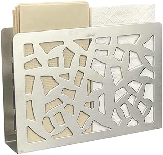 Impatiens Portatovaglioli da Tavolo, Portatovaglioli di Carta, Supporto per Tovaglioli da Cucina, in Acciaio Inossidabile, Verticale, per Tavolo da Pranzo, Decorazioni per Feste (12x9x3.2cm, Argento)