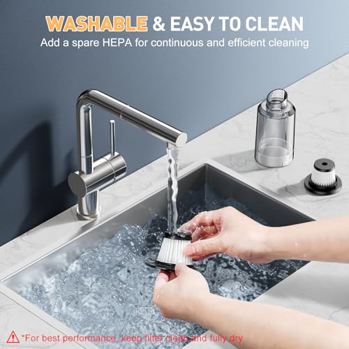 Image of KMM Handheld Car Vacuum Cleaner, 11000PA Vacuum Cleaner & Air Duster, 120W High Power Vacuum Portable Cordless, Hand Held Vacuum Rechargeable with Multi-Nozzles & LED Light for Home, Car, Office