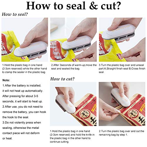 SEGMINISMART Mini Sigillatore, Mini Bag Sealer, Mini Sigillatore Termico, Portatile della Mano Sealer per sigillare i… - immagine 5