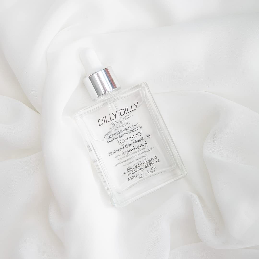 DillyDilly Cosmetics Daily Skin I Collagen Boosting Hydrating Vitamin B5, Hydrating Serum for Face Serum I Extraordinary calming effect, Boost collagen, Wrinkle care, Brightening, Made in Korea, 50ml