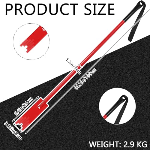 WILLBOND 51.2 Inch Multi-Faceted Ice Chisel with PVC Handle Head Design Ice Picks for Breaking Fishing (Red) - Thumbnail 2