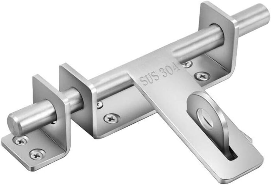 Door Lock,Gate Bolt,Sliding Bolt,Door Lock Slide Bolt Latch Gate Latches, Stainless Steel Brushed Finish Safety Clasp Hasp Bolt Sliding Latches