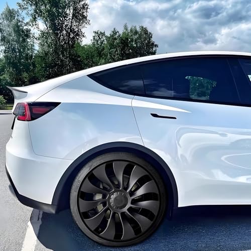21 Inch Wheel Rim Protector for Tesla Model Y 2020-2024, 4PCS ABS Wheel Rim Guard Hubcap Cover Car Protection Tire, Tire Trim Rings for Curb Rash Prevention Model Y Accessories, Matte Black - Thumbnail 7