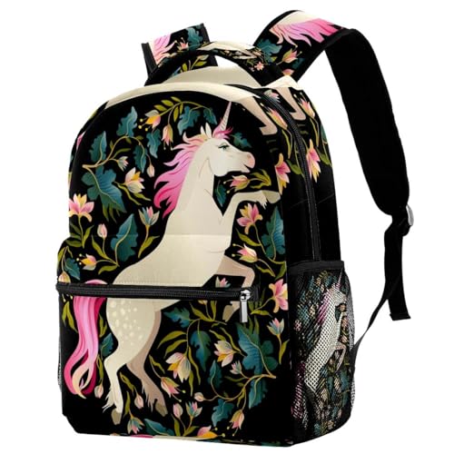 Sac à dos d'école licorne et cheval multicolore pour fille et garçon