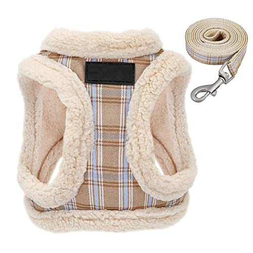 ペットリーシュ、 リード ソフトベスト パッド入り ペット用 子犬用 ハーネス リーシュセット 調節可能 小型・中型犬用 ブルー M(Gray,XXS)