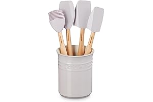 Le Creuset Stoneware & Silicone Utensil Crock Set, Shallot