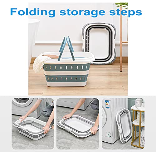 Collapsible Plastic Laundry Baskets With Handles, Smart Space Saving Deisgn Washing Bin Kitchen Storage, Large Folding Pop Up Laundry Hamper For Bedroom And Bathroom (Grey) #TOP4