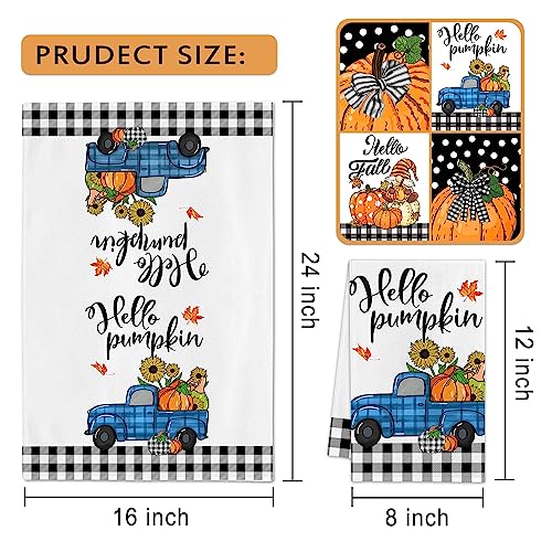Pinata Fall Kitchen Towels Set Of 4, Pumpkin Fall Dish Towels, Farmhouse Kitchen Decor, Hand Towels For Bathroom, Tea Towel For New Home Housewarming Gifts #TOP5