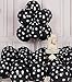 63PCS Black Polka Dot Balloons 12 Inch Latex Helium Round Party Balloons Kit for Birthday Party Decorations