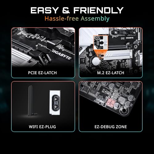 Image of GIGABYTE B840M GAMING PLUS WIFI6E AMD AM5 mATX Motherboard, Support Ryzen 9000 /8000 /7000 Series, 8+2+2 Power Phase, DDR5, 2x M.2, PCIe 4.0, USB-C 3.2 Gen 1, WiFi 6E, GbE LAN, EZ-Latch, 3-Year Warranty