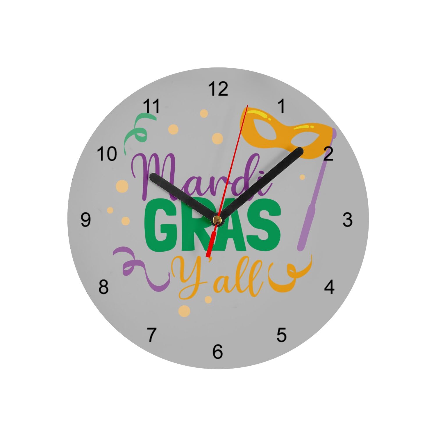 Horloge murale en verre grise de 20 cm pour décoration de maison