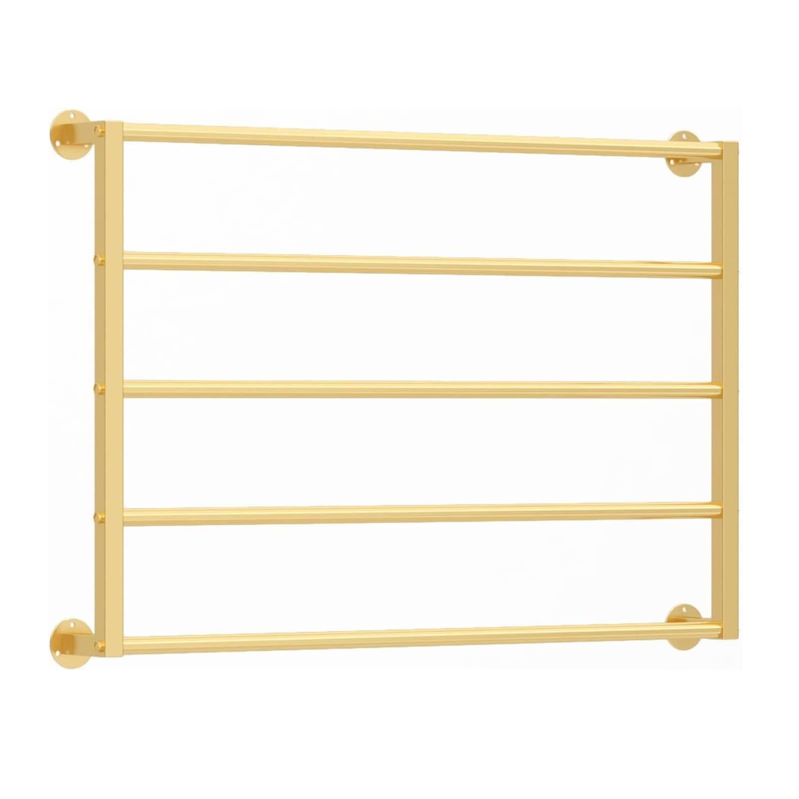 5 Ripiani da Parete per Sciarpe, Cravatte, Sciarpe di Seta, Asciugamani, Portaoggetti in Metallo Multifunzionale, per Negozi al Dettaglio, Casa, Sala Hobby, Fiorista, Camera da Letto(Gold,100x60cm)