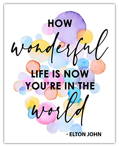 Buzz Unplugged Motivational Wall Art Office Decor for Men & Women: How Wonderful Life is Now You're in the World 8x10 Inspirational, Motivational Poster & Positive Affirmations Wall Decor for Kids