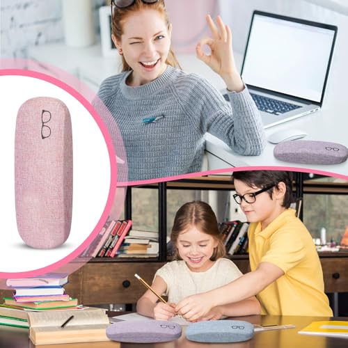 Image of Kanayu 20 /40 /60 /100 Pcs Hard Shell Glasses Case Bulk Linen Fabric Protective Eyeglasses Case Eye Glasses Sunglasses Protector