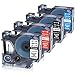 Oozmas Compatible Label Tape Replacement for Dymo 18444 1805416 1805435 1805243 Rhino Permanent Vinyl Tape 1/2 Inch Industrial Label Tapes Compatible with Rhino 4200 5200 Label Makers, 4 Cartridges