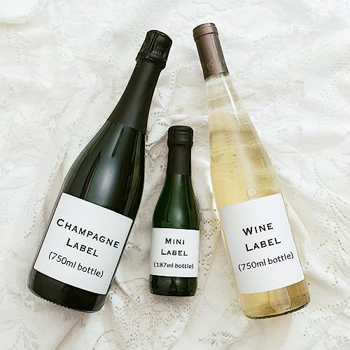 A Toast to Love Custom Gold Glitter Wine Bottle Labels by BlissfulMelodyDesign